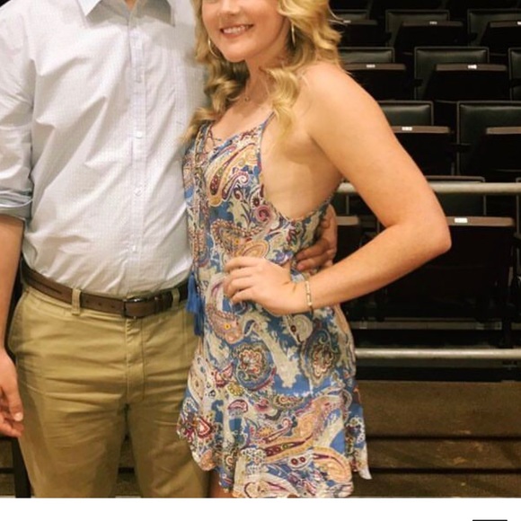 Blue paisley print dress - Picture 1 of 3